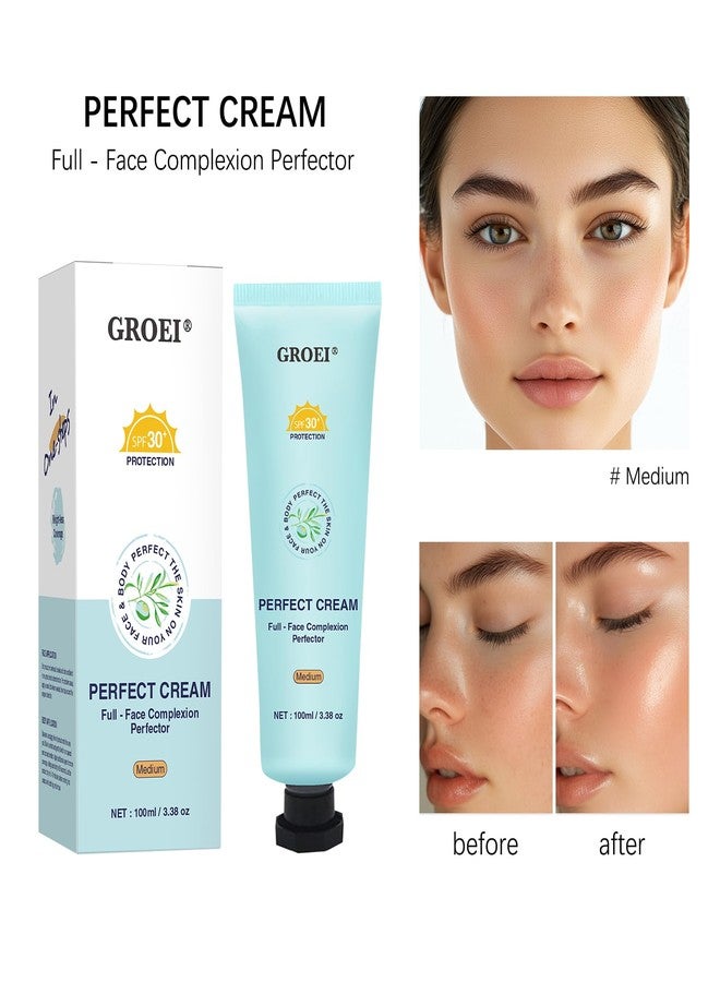 GROEI Tinted Complexion Cream – Face & Body Coverage, Lightweight Hydrating Finish for Even Skin Tone, Natural Tan Shade, 100ml / 3.38oz (tan) - Image 2